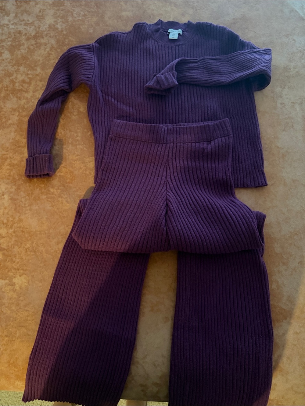 Sincerely Jules Kids Ribbed Knit Joggers - Plum